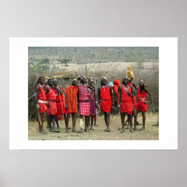 MASAI WARRIORS IN KENYA AFRIKA POSTER (Framsidan)