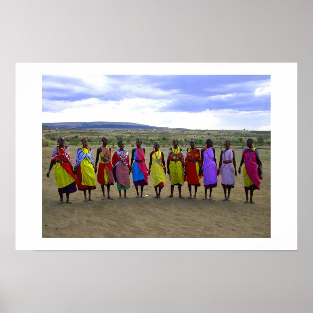 MASAI WOMEN IN KENYA AFRIKA POSTER (Framsidan)