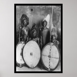 Masaikrigare Kenya, afrika 1920 Poster