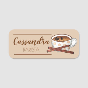 Masala Chai Tea Latte Tekopp indisk café Namnbricka