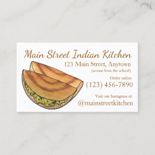 Masala Dosas Indian Food Cuisine Restaurant Chef Visitkort