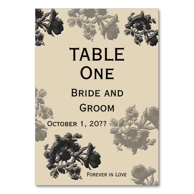 Masala Flora Bröllop Bordsnummer (Framsidan)