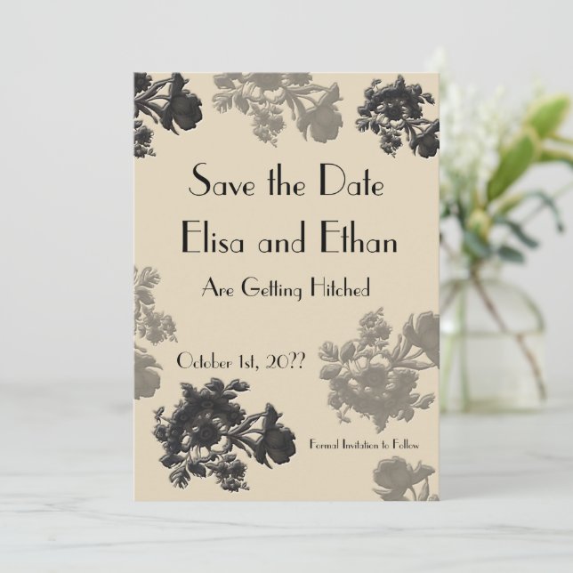 Masala Flora Spara datumet Inbjudningar (Stående Fram)