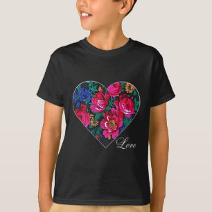 Masani Scarf Blommigt Heart Kärlek Native American T Shirt