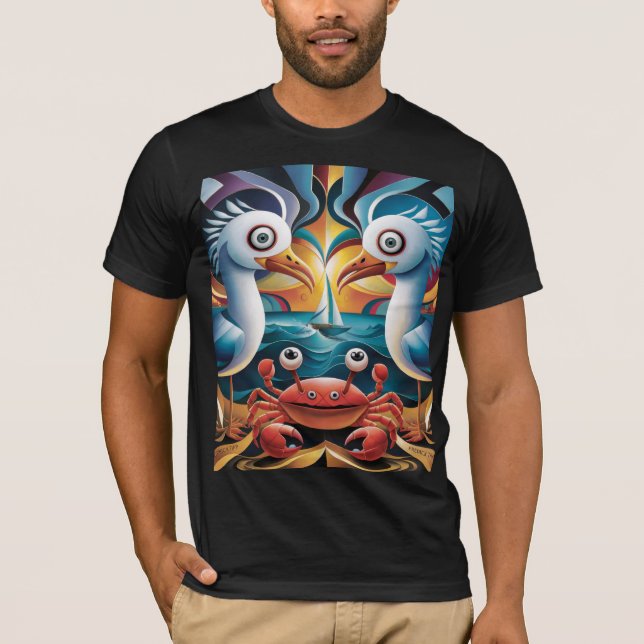 MÅSAR OCH KRÄFTDjur  T Shirt (Framsida)