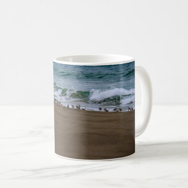 Måsar på stranden kaffemugg (Framsida höger)