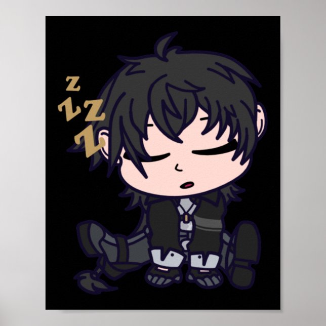 Masc Rover Chibi Wuthering Vågar Sticker Poster (Framsidan)