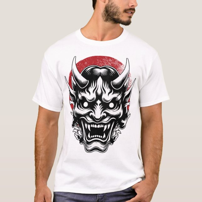Máscara de samurai/ japan t shirt (Framsida)
