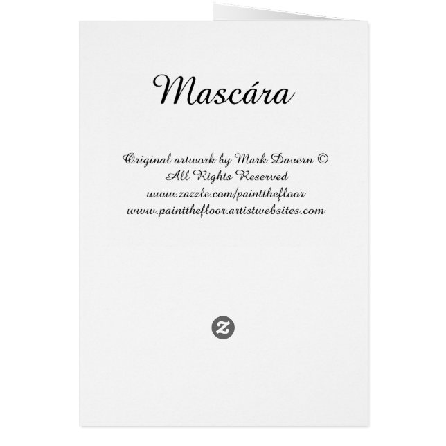 Mascára (maskera), hälsningskort (Baksidan)