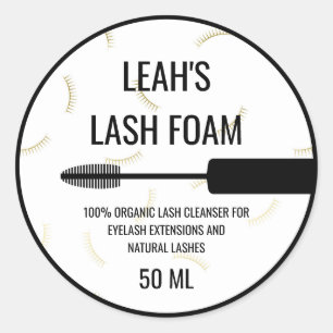 Mascara Trollspö Faux Guld Lash Lash Product Runt Klistermärke