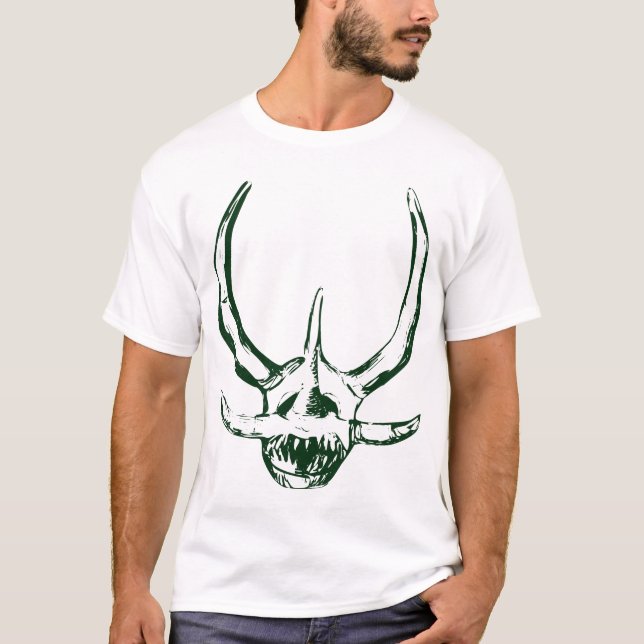 Máscara Verde Oscuro de Vejigante de Ponce, PR Tee (Framsida)