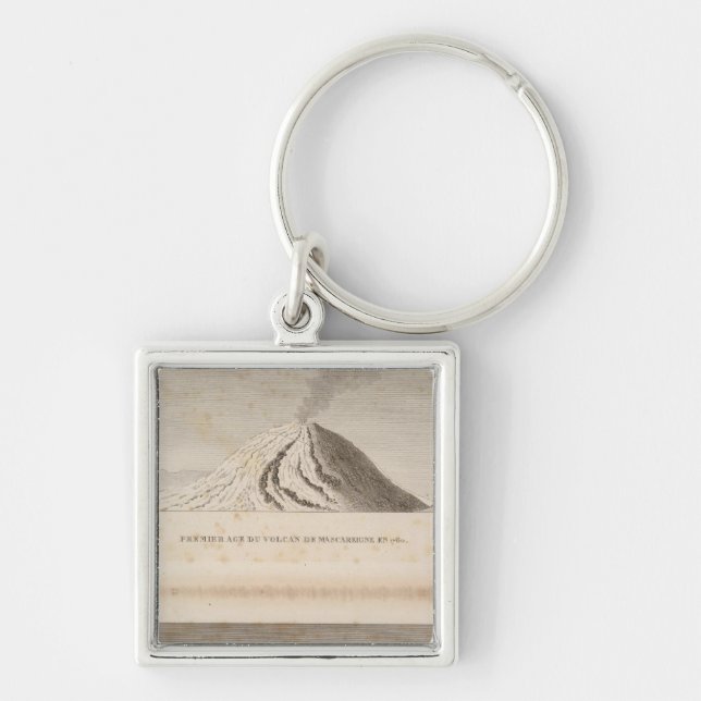 Mascareigne, Vesuve Fyrkantig Silverfärgad Nyckelring (Framsidan)
