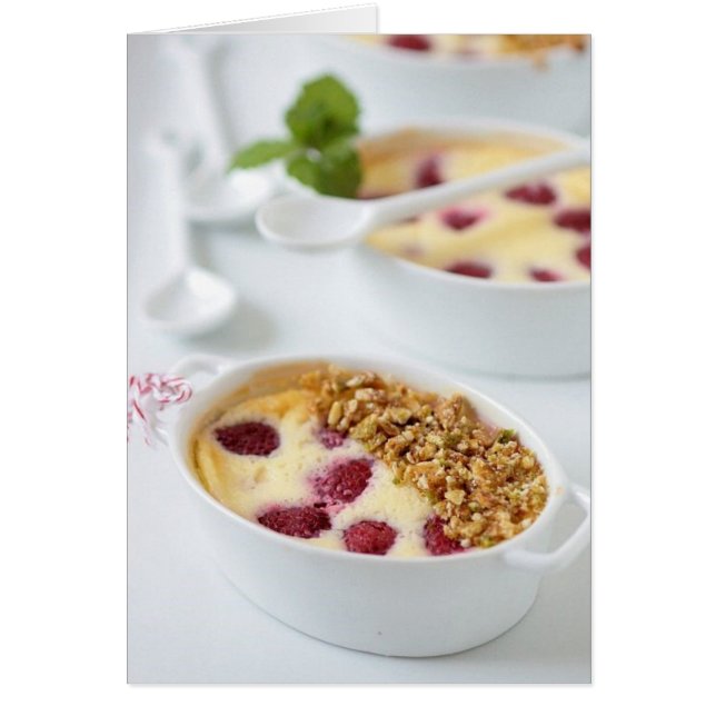 Mascarpone och Raspberry Gratins OBS Kort (Framsidan)