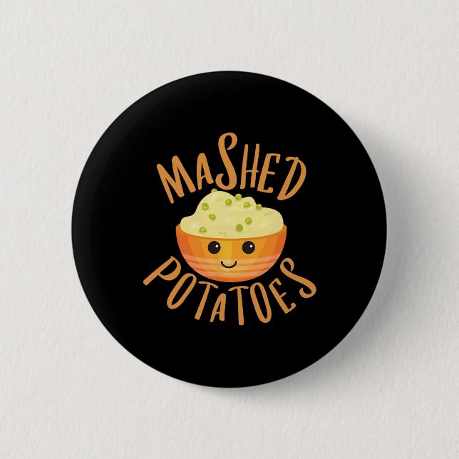 Maschad potatis och grå matchande Halloween Best Knapp (Framsida)