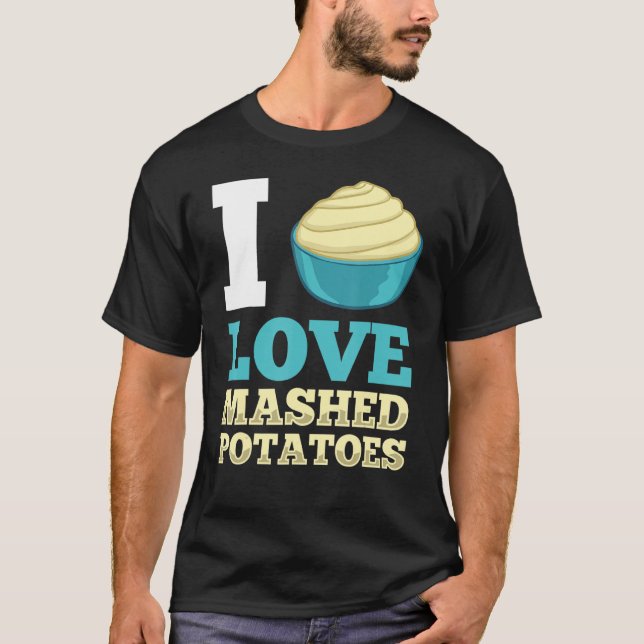 Maschpotatisrecept Vitlök Saschad potatis Vegan T Shirt (Framsida)