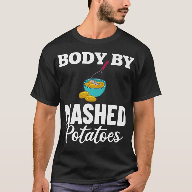 Maschpotatisrecept Vitlök Saschad potatis Vegan T Shirt (Framsida)