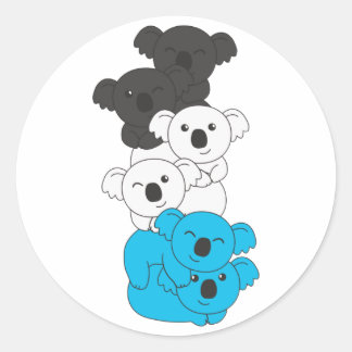 Mascic Flagga Pride Lgbtq Cute Koala Pile Classic Runt Klistermärke