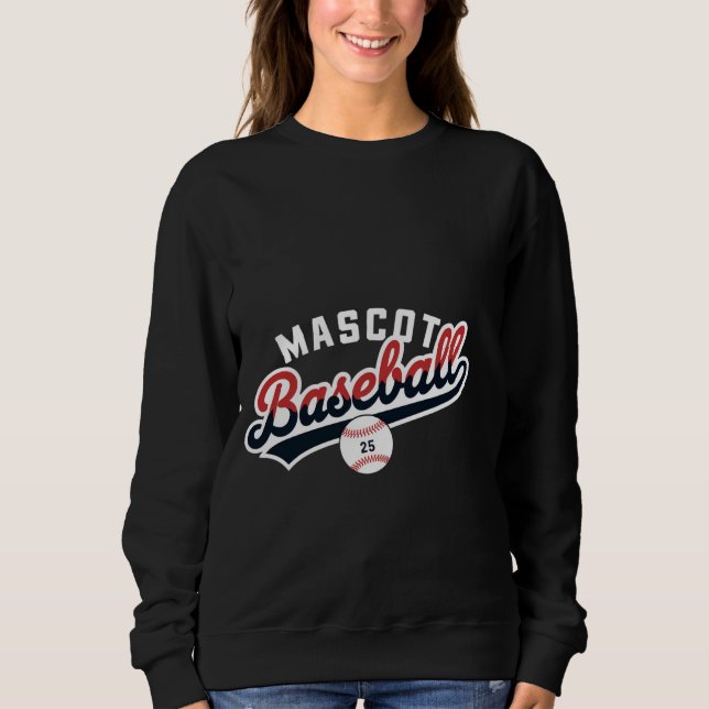 Mascot Baseball Retro Logotyp T Shirt (Framsida)