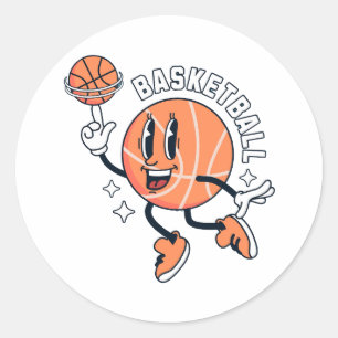mascot_basket_boll_sport runt klistermärke