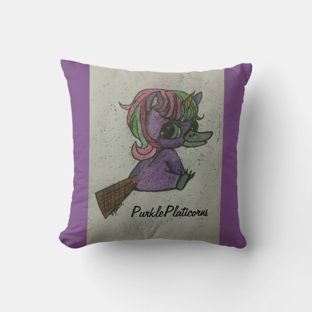 Mascot-kudde för purkle platicorns lag kudde (Framsida)