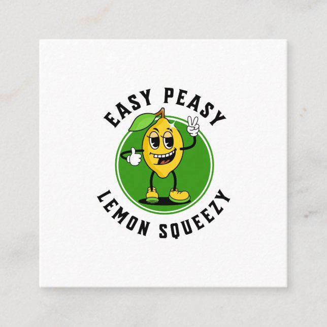 Mascot Lemon Fyrkantigt Visitkort (Framsida)