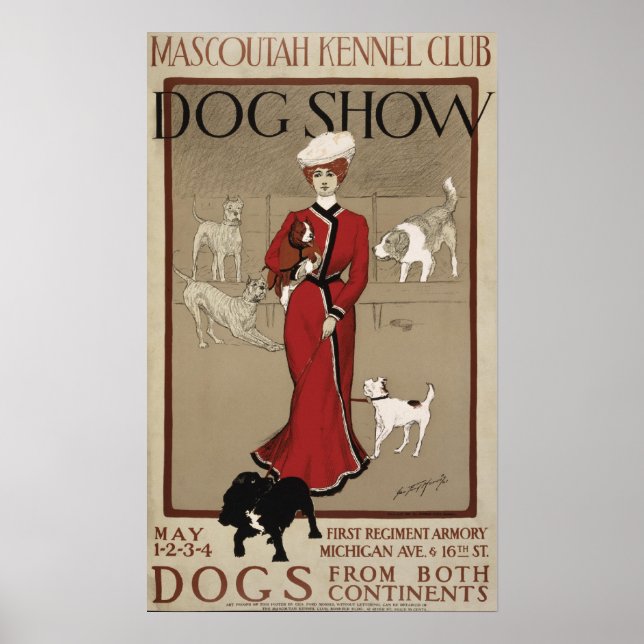 Mascoutah Kennel Klubb Hund Show 1901 Poster (Framsidan)
