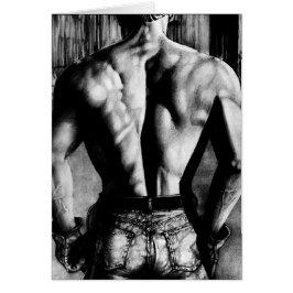 Masculine Art Handsome BodyBuilder Greeting Card Hälsningskort