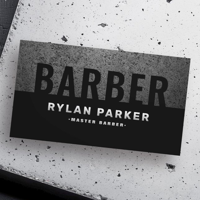 Masculine barber barbershop-grov mörk visitkort (Masculine barber barbershop rough dark business card)