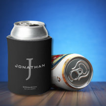 Masculine Black and White Initial + Namn Monogram