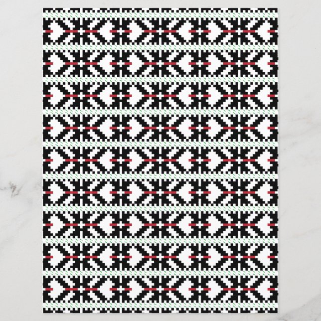 Masculine Black and white Latvian tribal folk art (Framsida)
