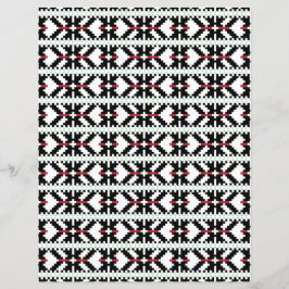 Masculine Black and white Latvian tribal folk art