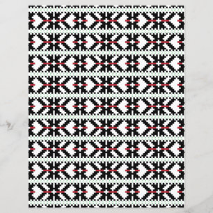 Masculine Black and white Latvian tribal folk art