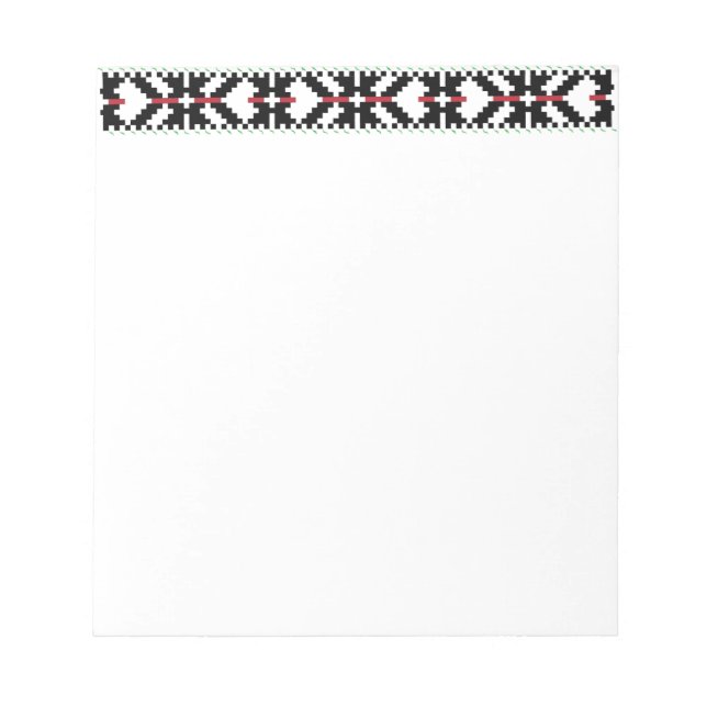 Masculine Black and white Latvian tribal folk art Anteckningsblock (Framsida)