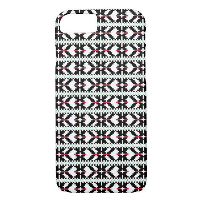 Masculine Black and white Latvian tribal folk art Case-Mate iPhone Skal (Baksida)