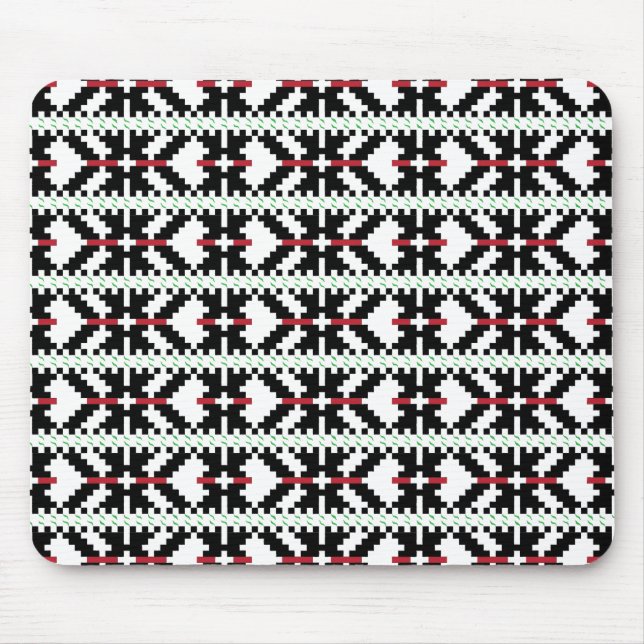 Masculine Black and white Latvian tribal folk art Musmatta (Framsidan)