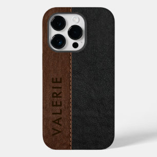 Masculine Black & Brown Vintage Faux Leather Fodra