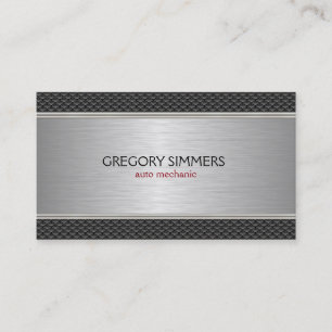 Masculine Black & Grått Metallic Background Visitkort