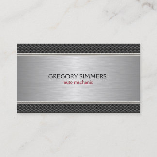 Masculine Black & Grått Metallic Background Visitkort