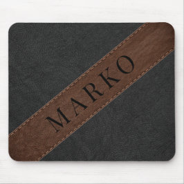 Masculine Black och Brown Faux Läder Musmatta