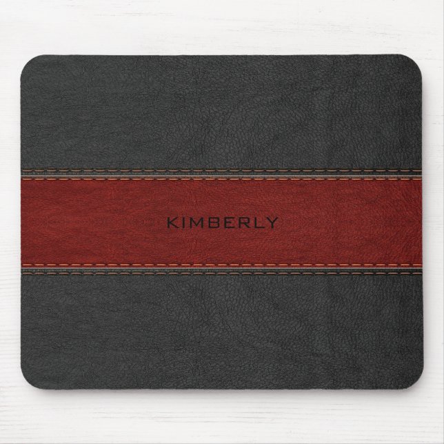 Masculine Black & Red Leather Musmatta (Framsidan)