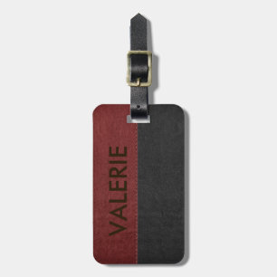 Masculine Black & Red Vintage Faux Leather Bagagebricka