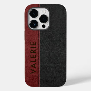 Masculine Black & Red Vintage Faux Leather Fodral-