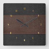 Masculine Brown & Black Stitched Leather Struktur