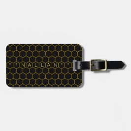Masculine & classy honeycomb mönster Black gult Bagagebricka
