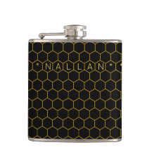 Masculine & classy honeycomb mönster Black gult