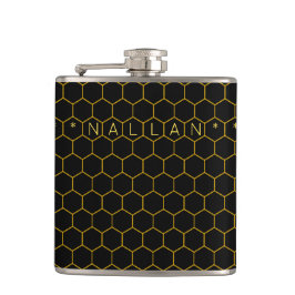 Masculine & classy honeycomb mönster Black gult Fickplunta