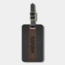 Masculine Elegant Grått & Brown Vintage Leather Bagagebricka