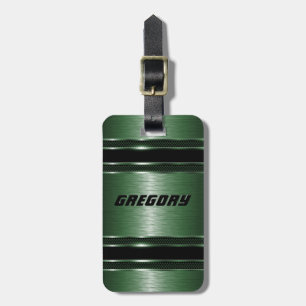 Masculine Grönt Modern Faux Metallic Rand Bagagebricka