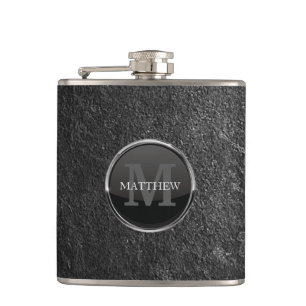 Masculine Grunge Slate Sten Design Namn Monogram Fickplunta