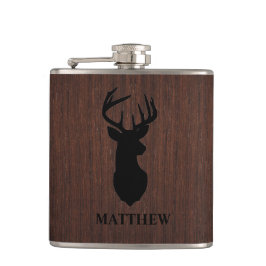 Masculine Hunter Buck Hjort Design Namn Monogram Fickplunta